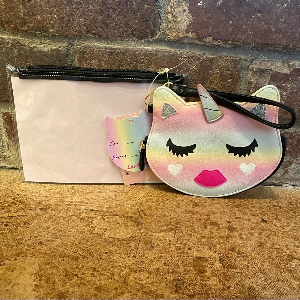 BETSEY Johnson‎ pastel rainbow unicorn wristlet and bag